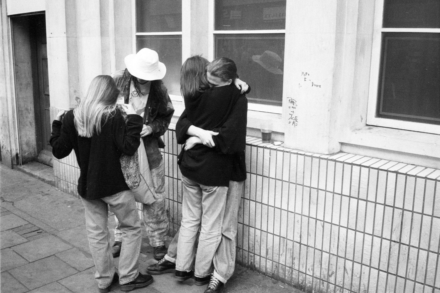 London 1991 Camden young people outside HSBC Camden High Street